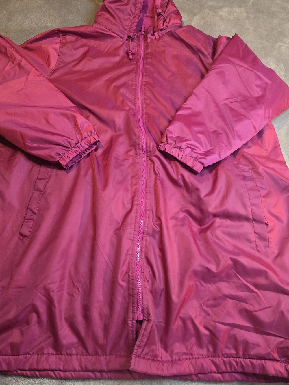 Vintage Totes 3XL Raspberry Pink Windbreaker Jacket Fleece Lined Hooded